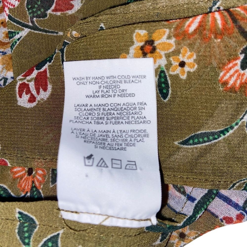 CAbi Penelope Floral Stripe Colorblock Sheer Chiffon Retro Sleeveless Blouse XS - Picture 6 of 9